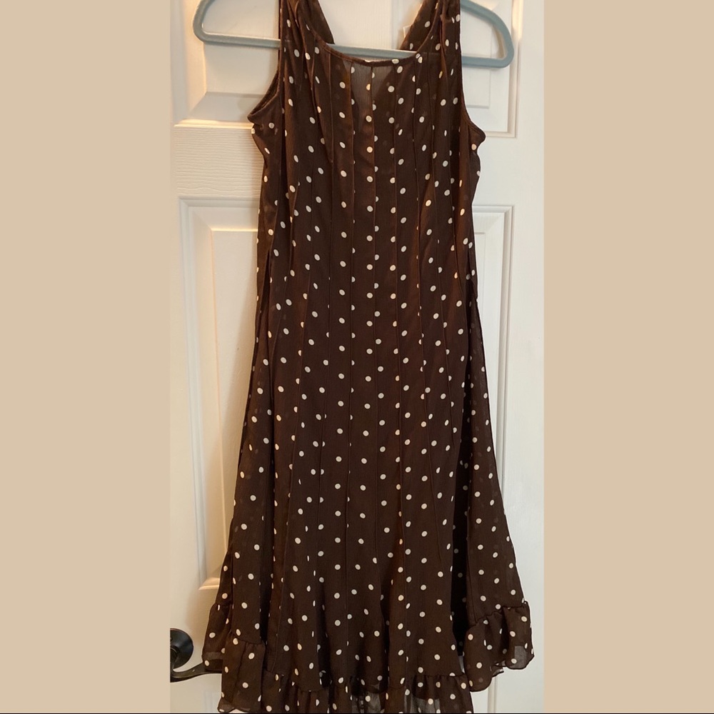 Brown with cream polka dot dress
